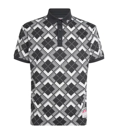 J. Lindeberg J Lindeberg 30y Tour Tech Argyle Polo Shirt In Black