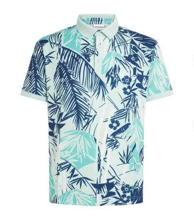 J. Lindeberg J Lindeberg 30y Tour Tech Printed Polo Shirt In Blue