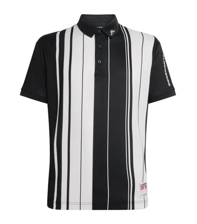J. Lindeberg J Lindeberg 30y Tour Tech Stripe Polo Shirt In Black
