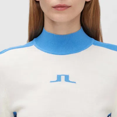 J. Lindeberg Adia Turtle Neck In White In Blue
