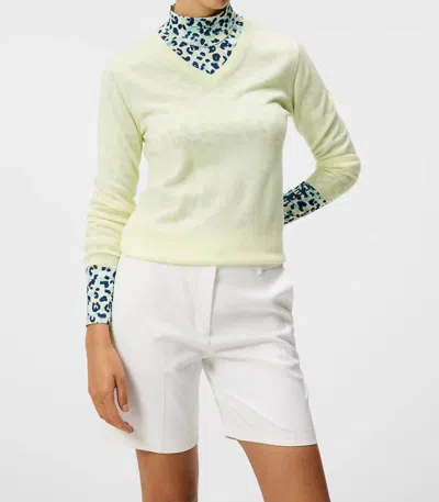 J. Lindeberg Amaya Knitted Sweater In Wax Yellow In Multi