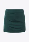 J. Lindeberg Technical Fabric Midi Skirt In Green