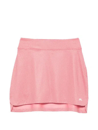 J. Lindeberg Amy Print Mini Skirt In Pink