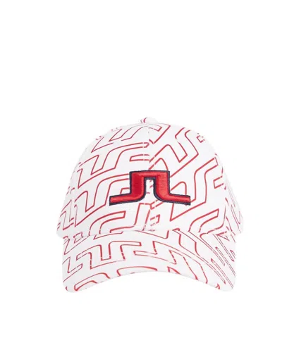 J. Lindeberg Arlene Cap In Bridge Swirl White In Pink