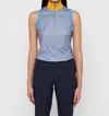 J. Lindeberg Audrey Print-tx Jersey Top In Lake Bleu Dot In Blue