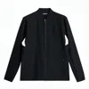 J. Lindeberg Black Casual Jacket With Geometric Stripe Detail In Black