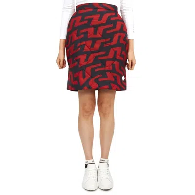 J. Lindeberg Carrie Padded Skirt Print In Bridge Swirl Red