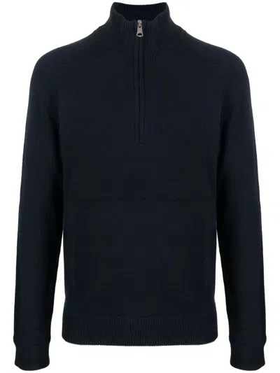 J. Lindeberg Collin Half-zip Knit Jumper In 蓝色