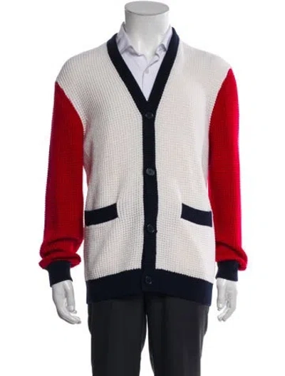 Pre-owned J. Lindeberg Colorblock Pattern Cape In Red