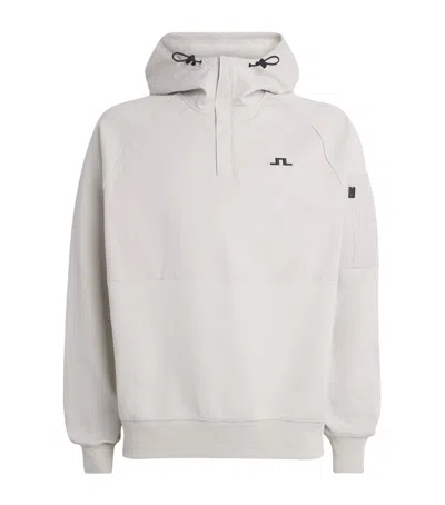 J. Lindeberg Cotton-blend Mijo Hybrid Hoodie In White
