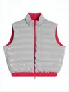 J. Lindeberg Cropped Reversible Puffer Vest With High Collar In Multi