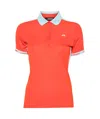 J. Lindeberg Demi Rubberised-logo Polo Shirt In Orange