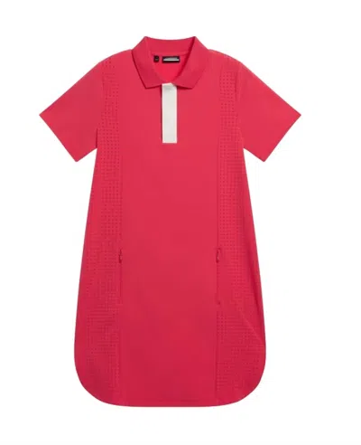 J. Lindeberg Denise Dress In Azalea In Red
