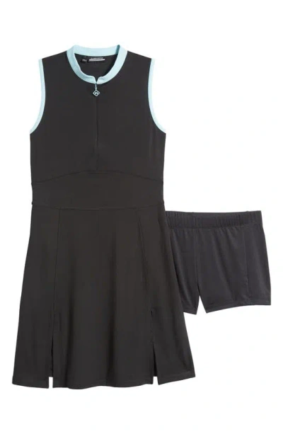 J. Lindeberg Ebony Jersey Two-piece Dress & Shorts In Black