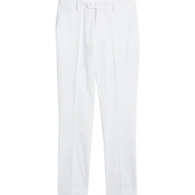 J. Lindeberg Elliott Flat Front Water Repellent Stretch Pants In White