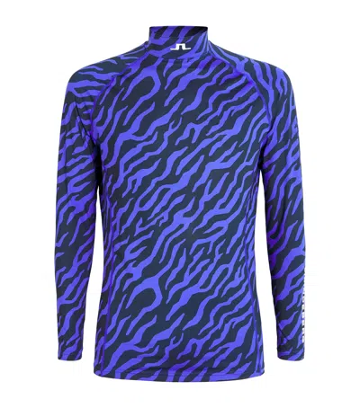J. Lindeberg Ello Compression Print Top In Burgundy