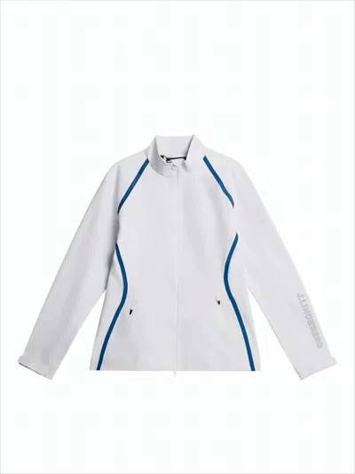 J. Lindeberg Fitted White Jacket With Sporty Accents
