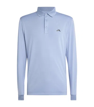 J. Lindeberg Gustaf Long-sleeve Polo Shirt In Blue