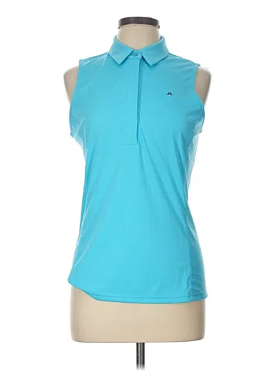 Pre-owned J. Lindeberg J.lindeberg Sleeveless Polo Shirt In Teal