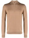 J. Lindeberg Kiyan Half-zip Merino Wool Jumper In Neutral