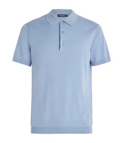 J. Lindeberg Knitted Ridge Polo Shirt In Blue
