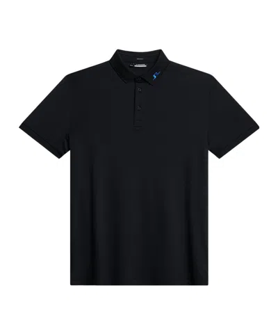 J. Lindeberg Kv Logo-appliqué Polo Shirt In Black