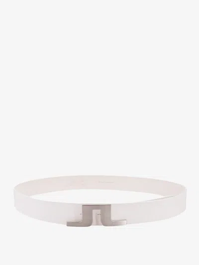 J. Lindeberg Leather Belt In White
