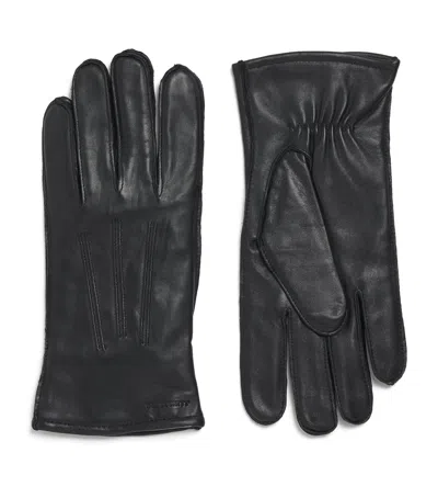 J. Lindeberg Leather Milo Gloves In Black