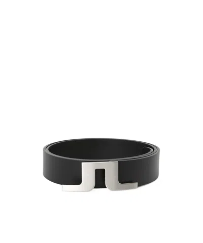 J. Lindeberg Logo Belt In Black