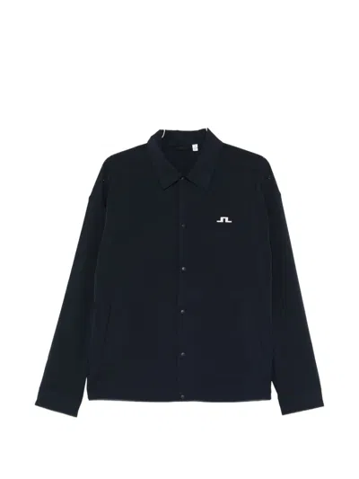 J. Lindeberg Logo Coach Overshirt In Blue