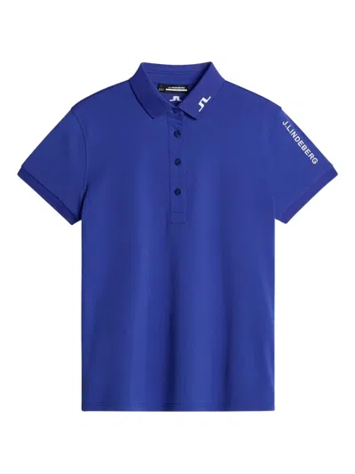 J. Lindeberg Logo-detail Polo Shirt In Blue