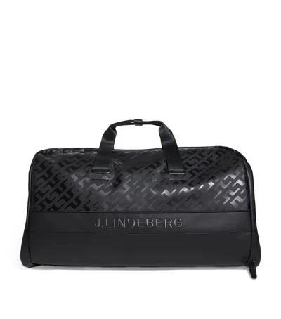 J. Lindeberg Logo Print Duffle Bag In Black