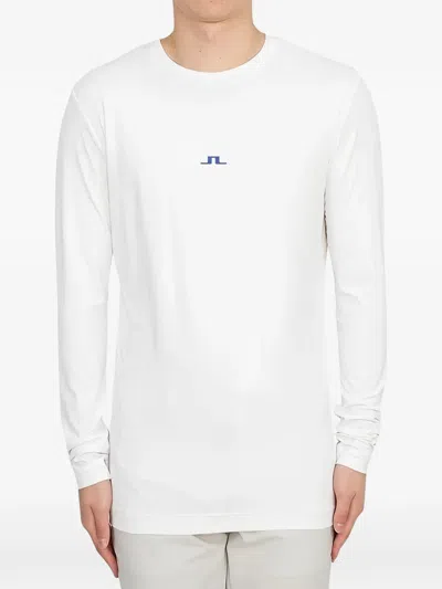 J. Lindeberg Logo-print Long-sleeve T-shirt In White