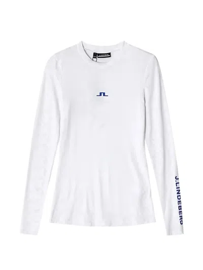 J. Lindeberg Logo-print Long-sleeved T-shirt In White
