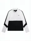 J. Lindeberg Long-sleeve Color-block T-shirt With High Collar In White