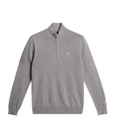 J. Lindeberg Long Sleeve Logo Knit Sweater In Gray