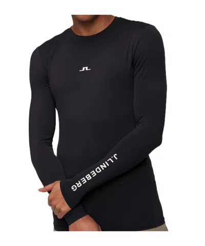 J. Lindeberg Long Sleeve Logo T-shirt In Black