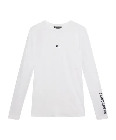 J. Lindeberg Long Sleeve Logo T-shirt In White