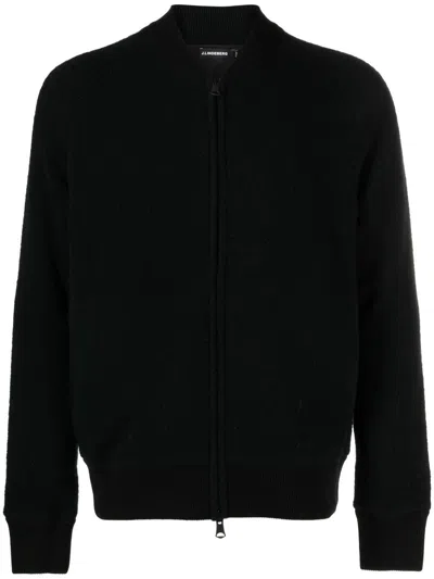 J. Lindeberg Mario Front-zip Fastening Jumper In Black