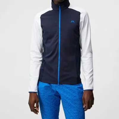J. Lindeberg Melker Mesh Mid Layer Jacket In Navy In Blue