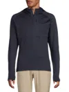 J. Lindeberg Men's Adam Quarter-zip Hooded Pullover In Blue