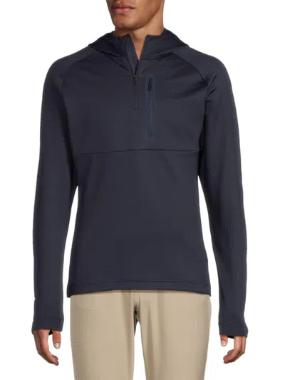 J. Lindeberg Men's Adam Quarter-zip Hooded Pullover In Blue