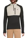 J. Lindeberg Men's Adam Quarter-zip Hooded Pullover In Multi