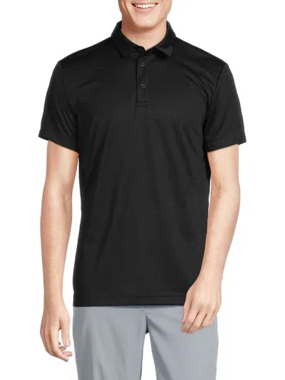 J. Lindeberg Men's Alfred Baseball Collar Logo Tee In Black