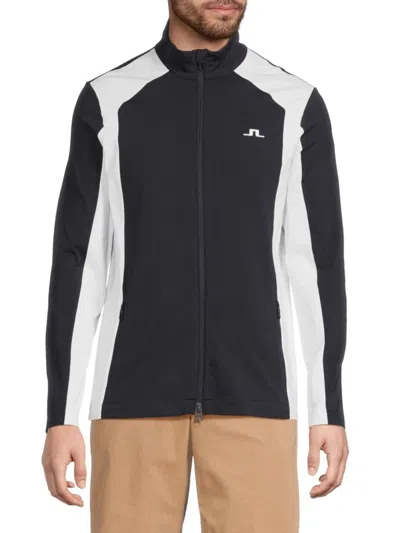 J. Lindeberg Men's Banks Zip Mid Layer Jacket In Black
