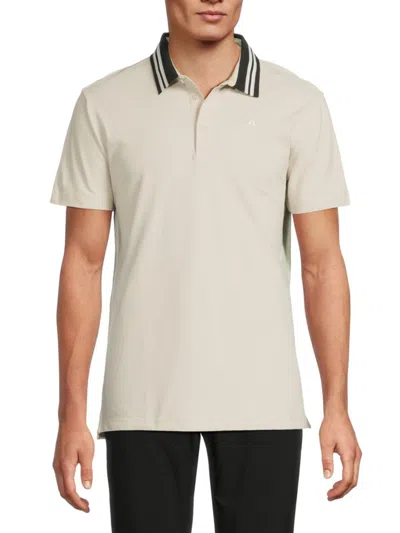 J. Lindeberg Men's Bjorn Logo Stretch-cotton Polo Shirt In Neutral