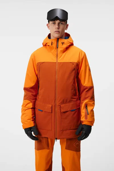 Pre-owned J. Lindeberg J Lindeberg Men's Bridge Parka Oeko-tex Smow08956 I075 Orange Medium