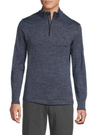 J. Lindeberg Men's Destry Heathered Pullover In Blue