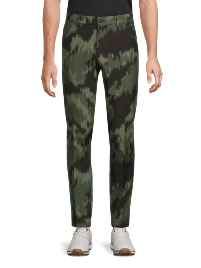 J. Lindeberg Men's Ellott Printed Performance Pants In Green
