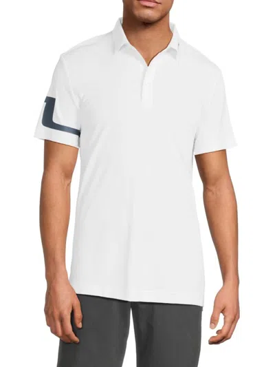 J. Lindeberg Men's Heath Logo Polo Shirt In White
